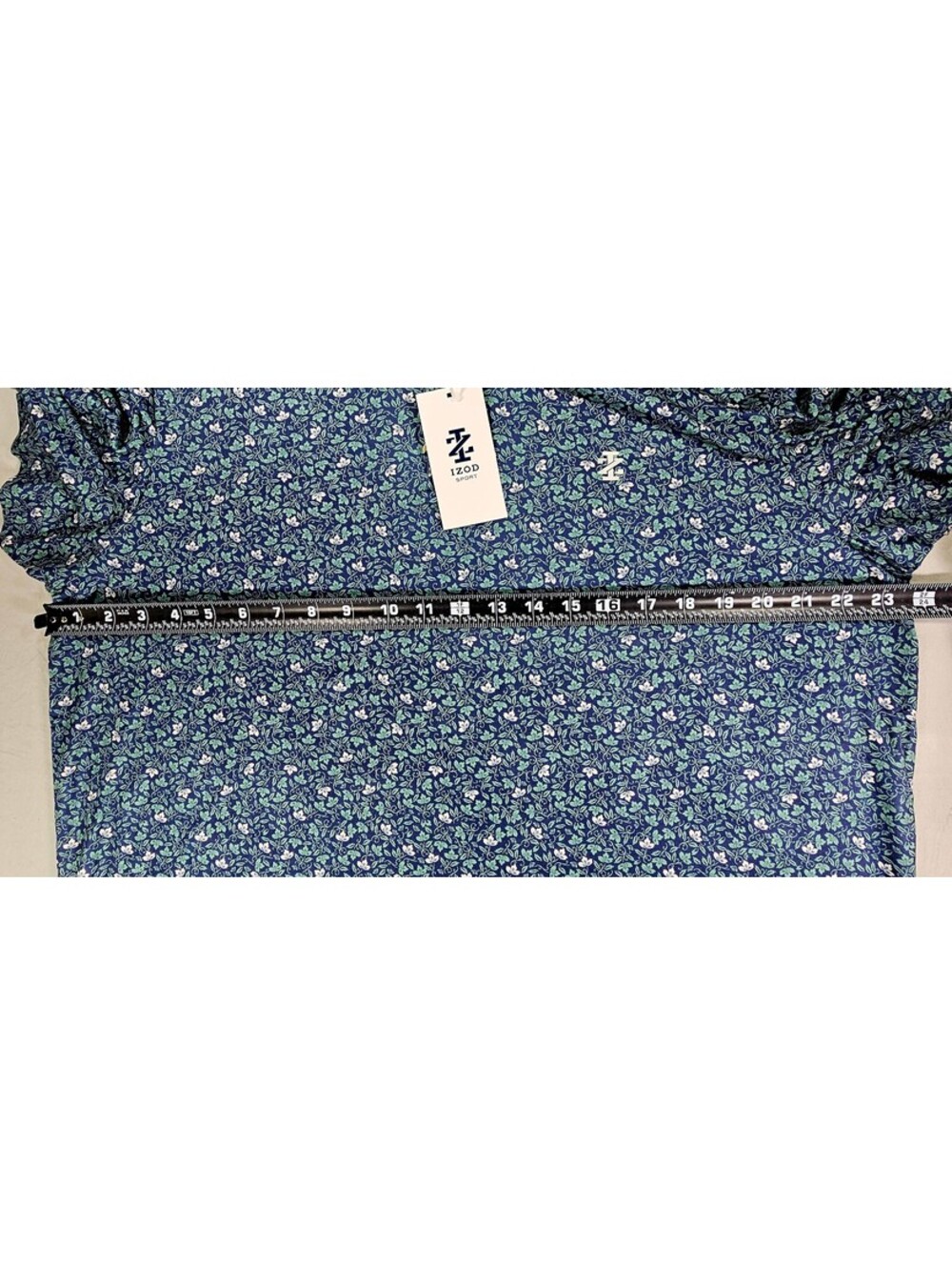 IZOD Sport Blue Floral Print Polo Shirt. #golfing Size Large. NWT - Picture 7 of 9